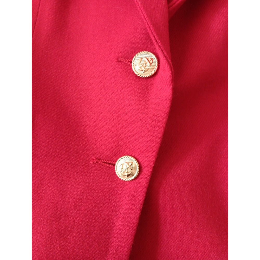 Stephen Douglas Blazer Womens 8P Red Wool NOS Nautical Equestrian Old Money NEW - Picture 6 of 11